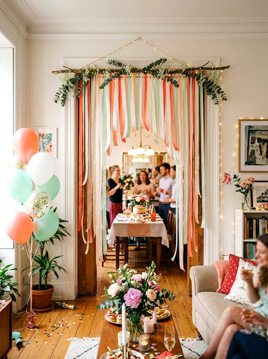 Ribbon Streamer Garland - 25 Spring DIY Garland Ideas