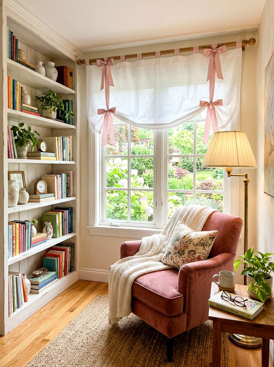 Ribbon Tie Valance - 25 Spring Valance Ideas