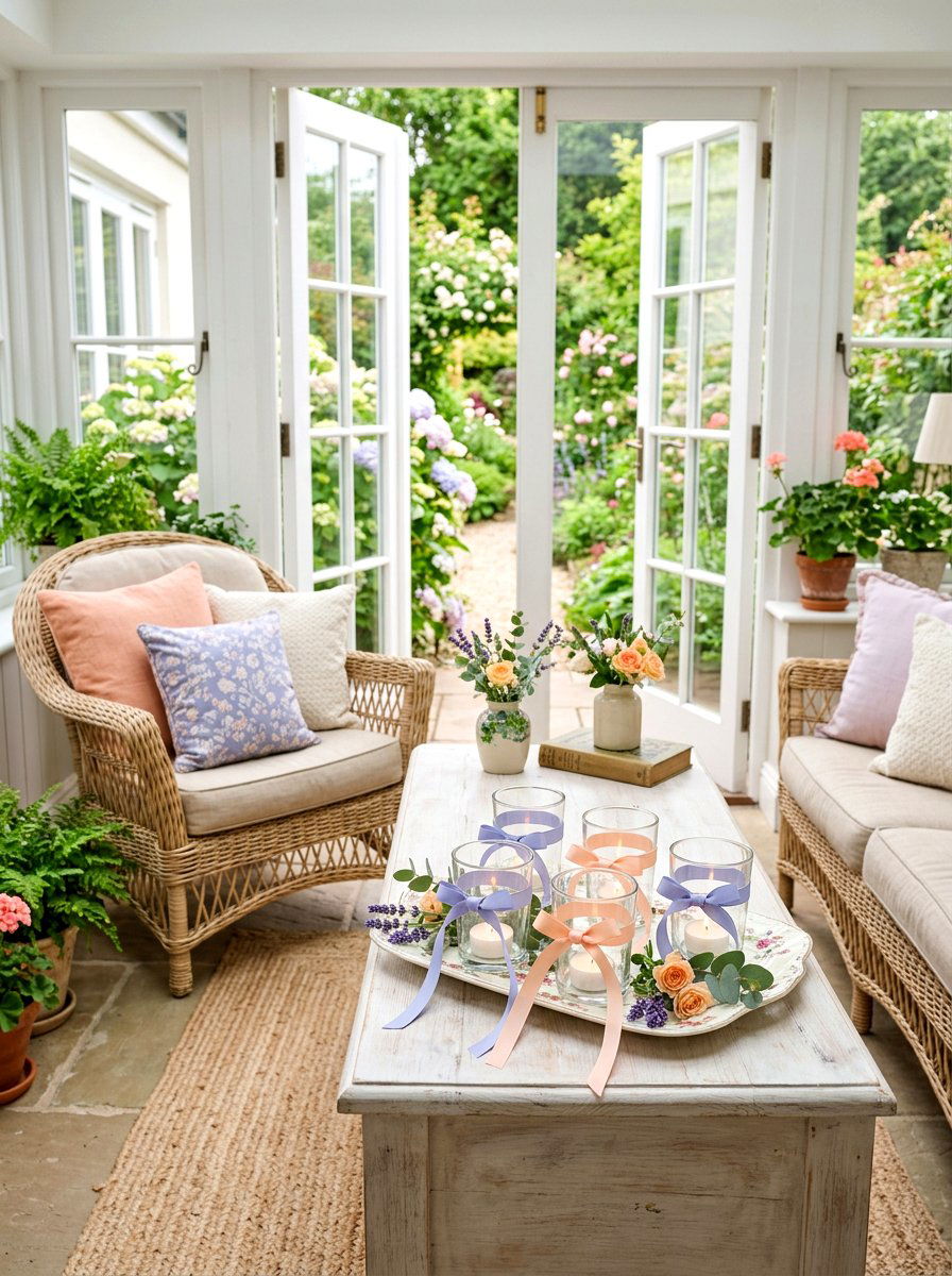 Ribbon Tied Votive - 25 Spring Votive Candle Ideas