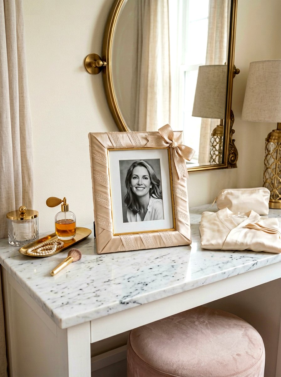 Ribbon Wrapped Picture Frame - 25 Spring Picture Frame Craft Ideas