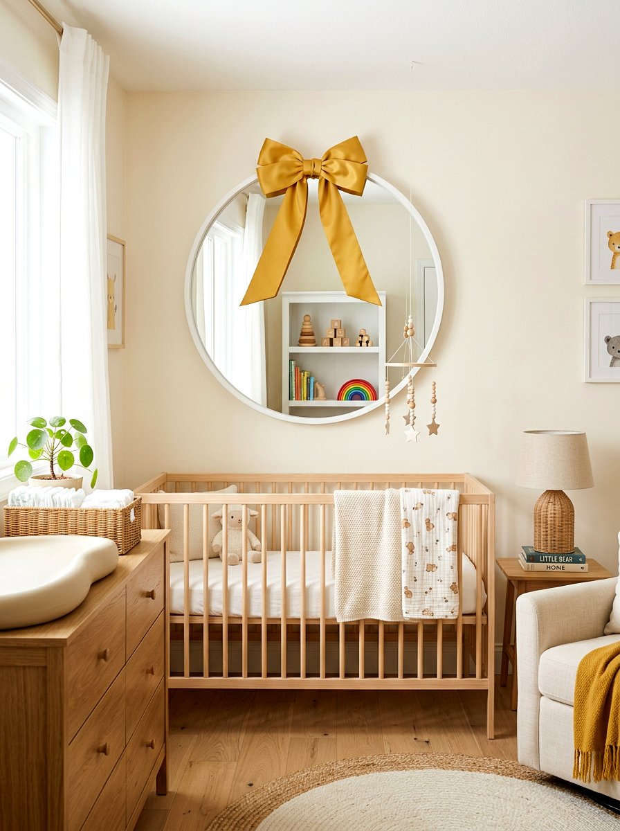 Ribbon bow mirror - 25 Spring Mirror Decor Ideas