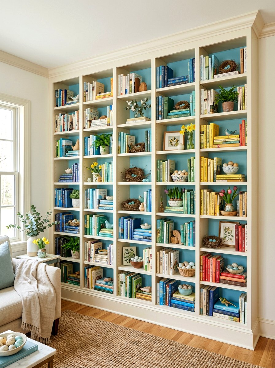 Robin Egg Blue Bookshelf - 25 Spring Robin Egg Decor Ideas
