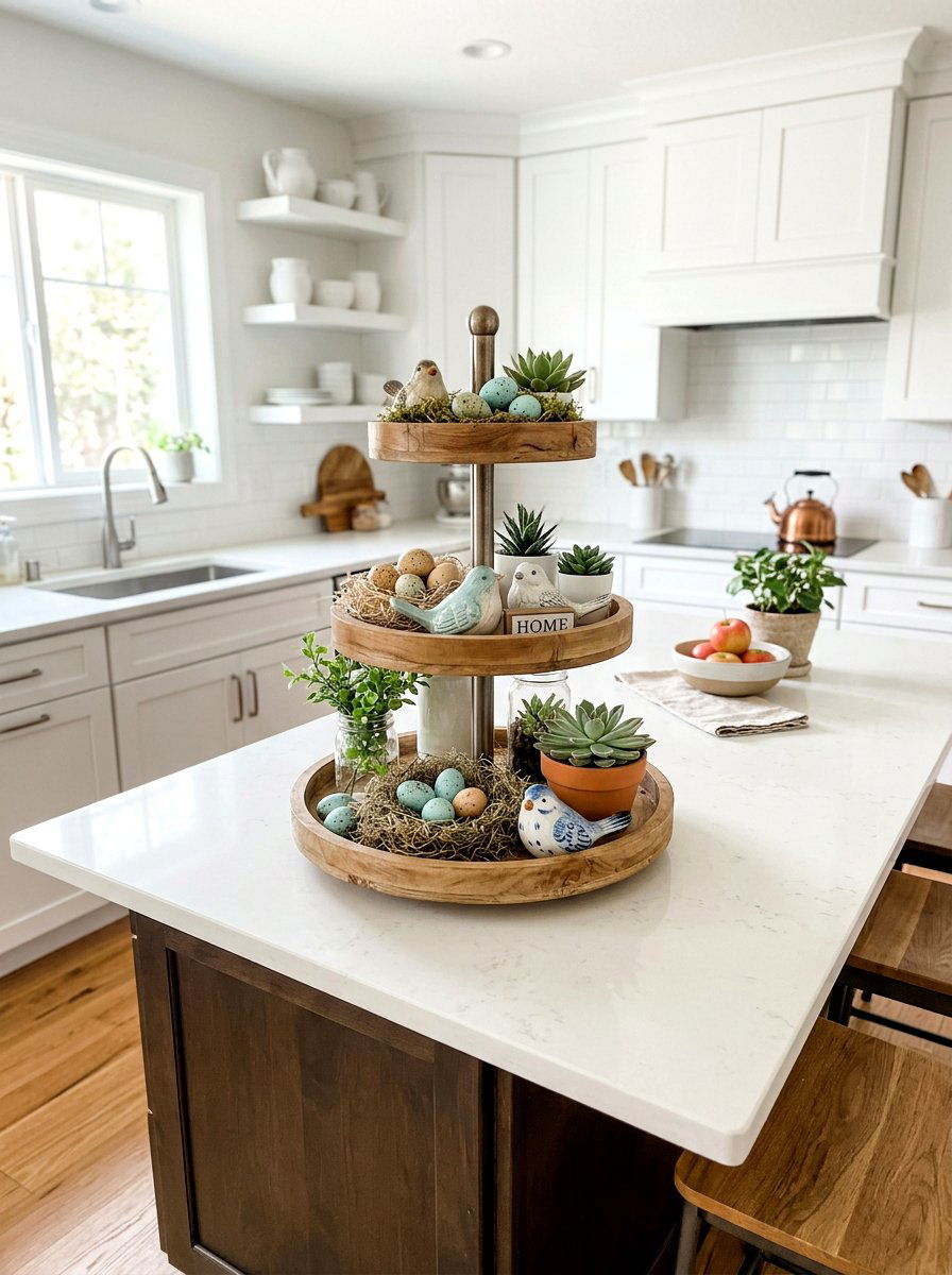 Robin Egg Blue Tiered Tray - 25 Spring Robin Egg Decor Ideas