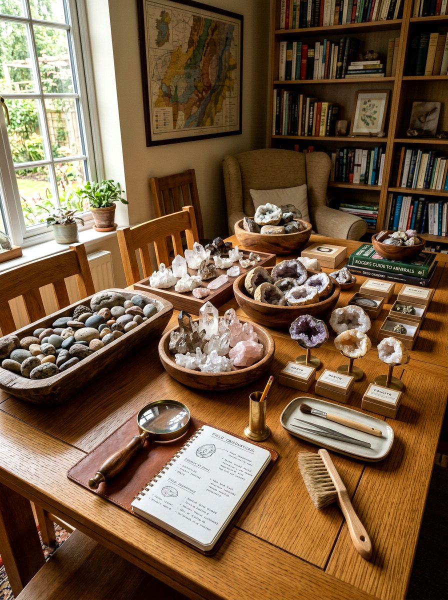 Rock And Mineral Table - 25 Spring Nature Table Ideas for Kids