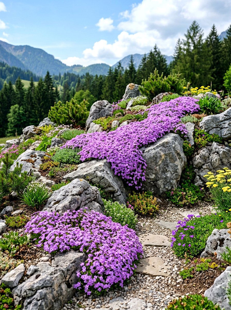 Rock Garden Bloom - 25 Spring Flower Garden Ideas