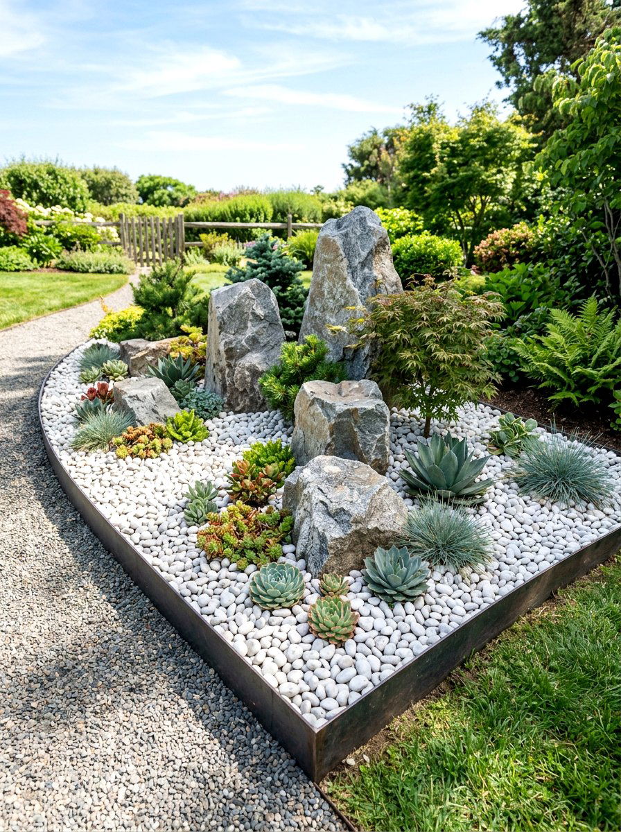 Rock Garden Corner - 25 Spring Patio Corner Decor Ideas