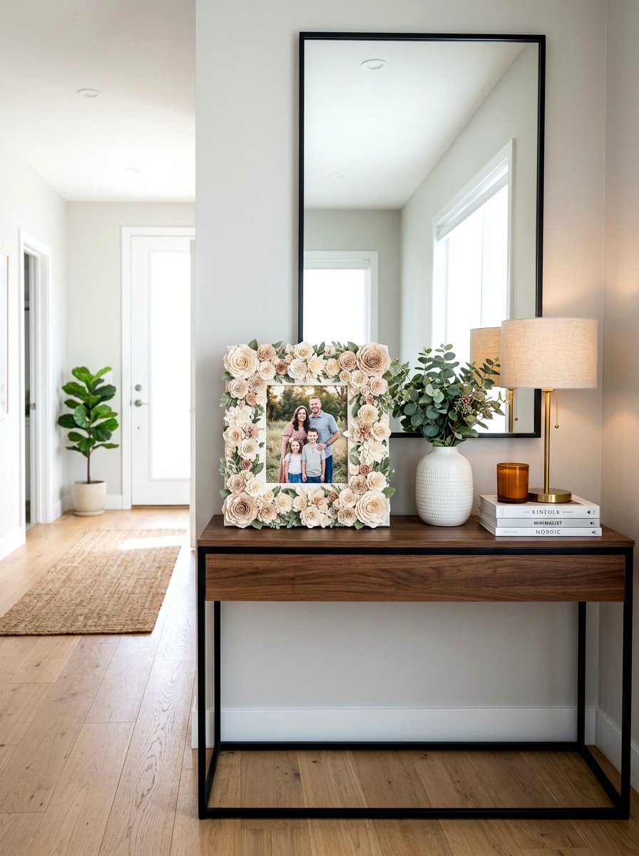 Rolled paper rose frame - 25 Spring Paper Craft Ideas