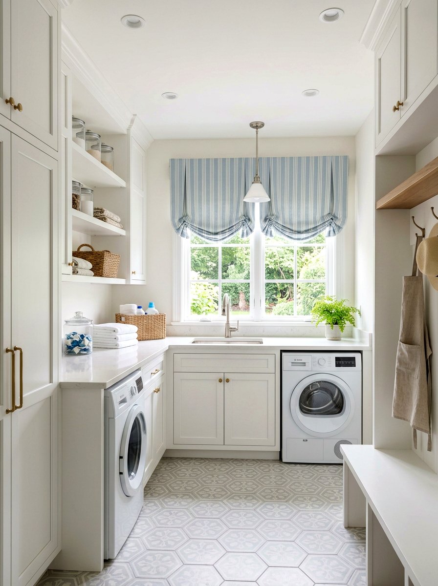 Roman shades - 25 Spring Laundry Room Decor Ideas