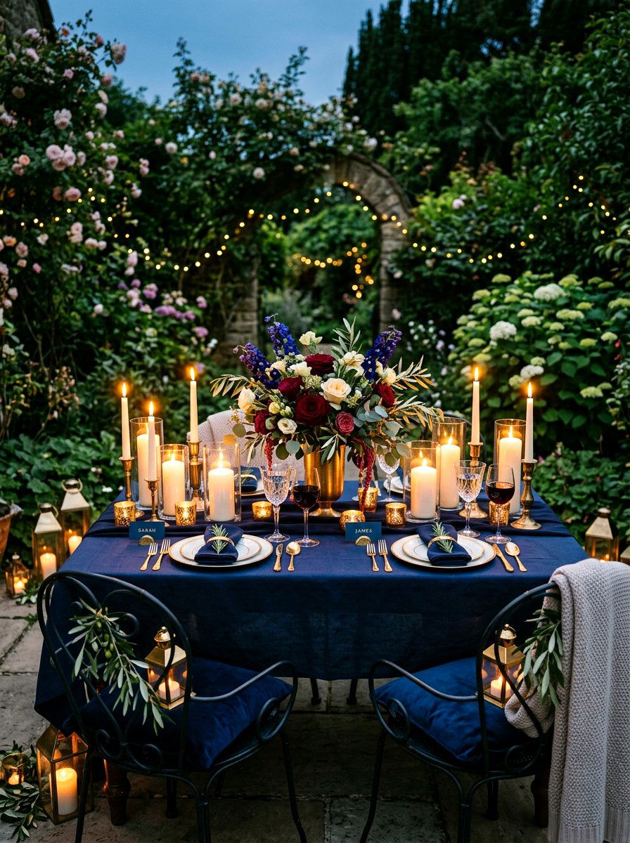 Romantic Candlelit Garden Table - 25 Spring Garden Table Decor Ideas