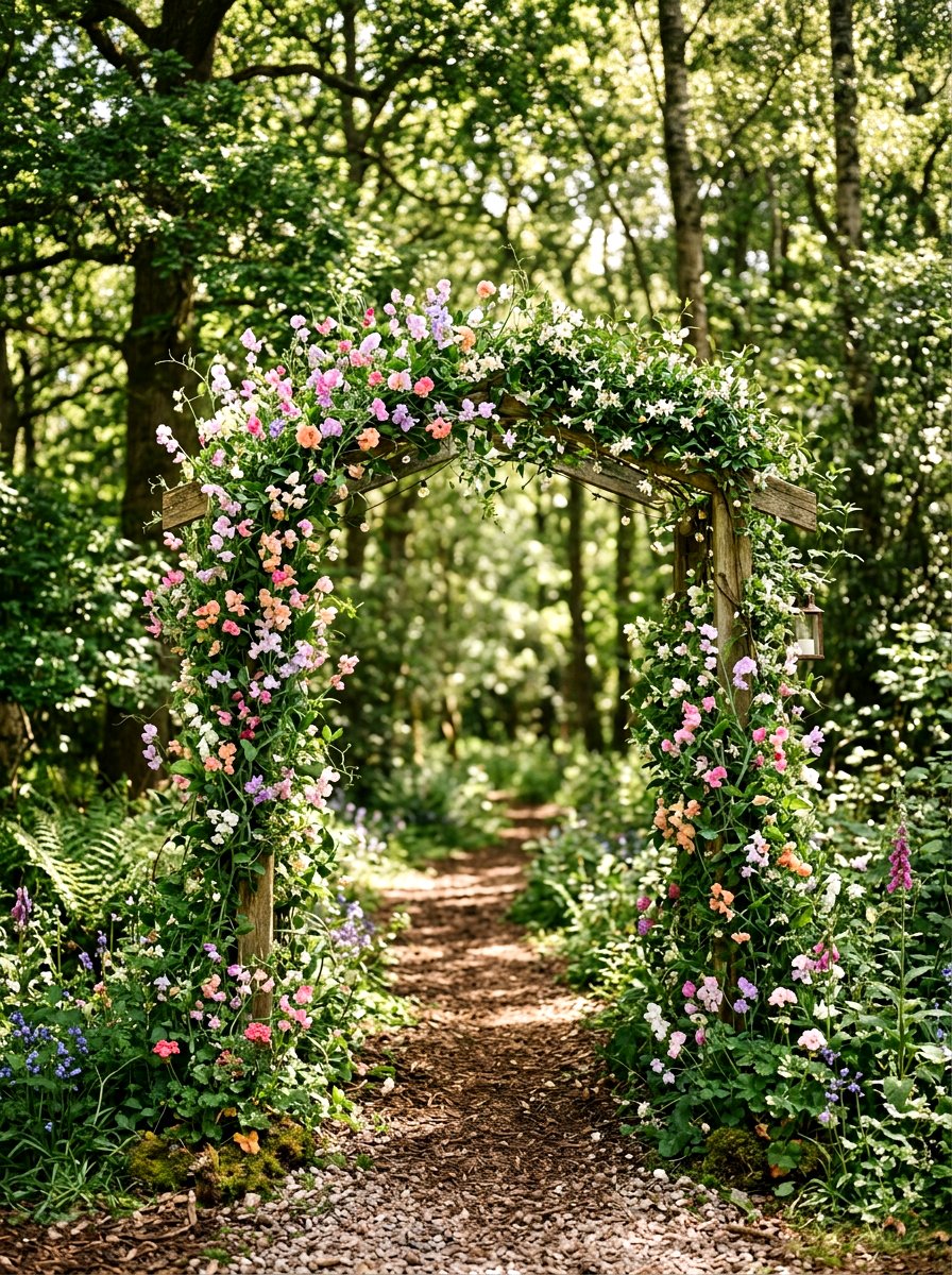 Romantic Floor Length Floral Arch - 25 Spring Floral Arch Ideas