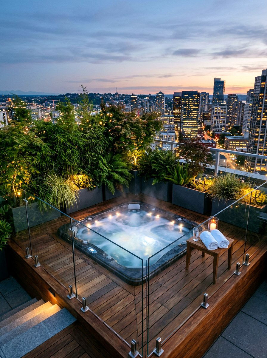 Rooftop Hot Tub - 25 Spring Rooftop Decor Ideas