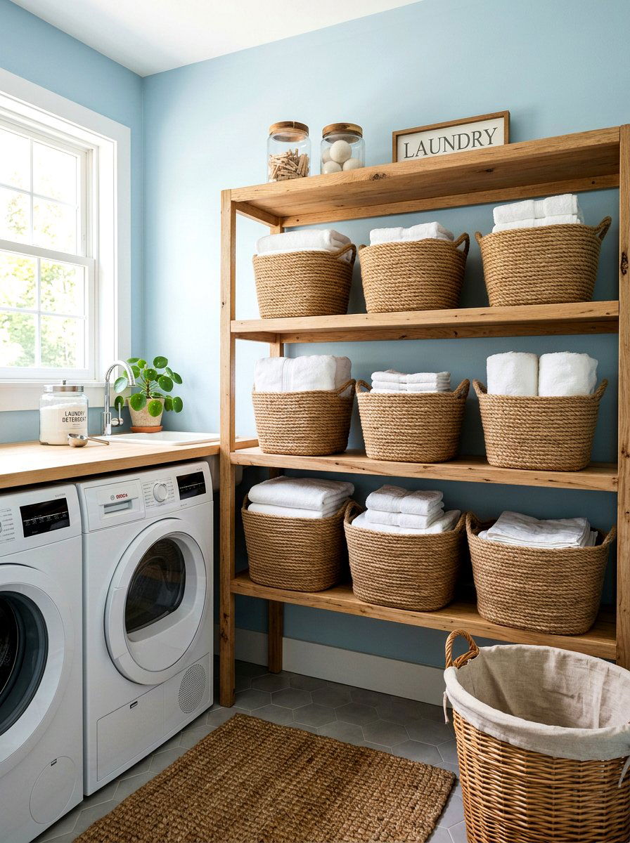 Rope Wrapped Basket - 25 Spring DIY Craft Ideas