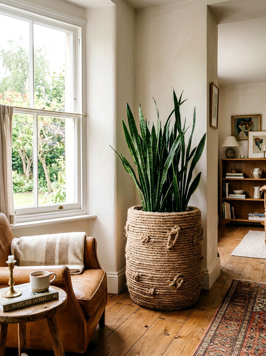 Rope wrapped planter - 25 Spring Terracotta Pot Ideas