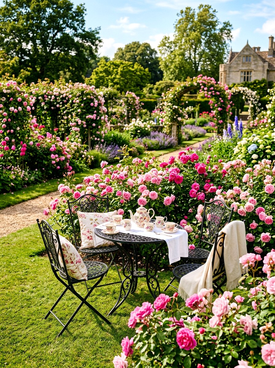 Rose Garden Setting - 25 Spring High Tea Decor Ideas