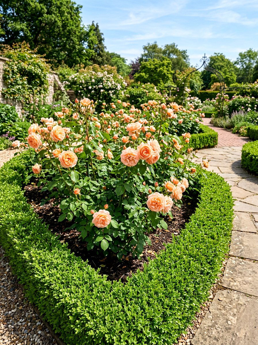 Rose Garden With Boxwood Edging - 25 Spring Rose Garden Ideas