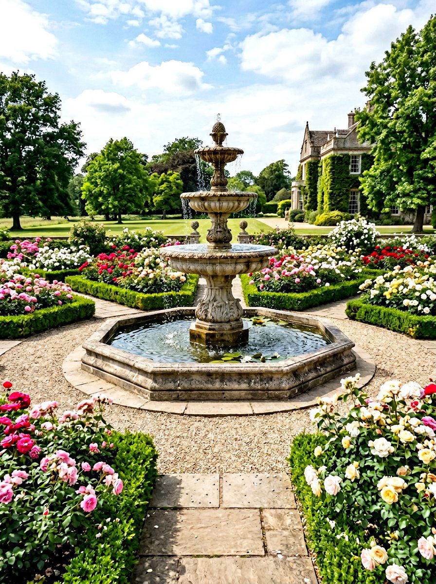 Rose Garden With Water Feature - 25 Spring Rose Garden Ideas