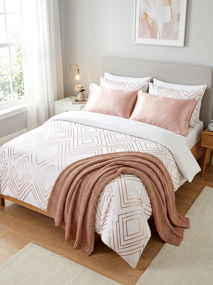 Rose Gold Bedding - 25 Spring Rose Gold Decor Ideas