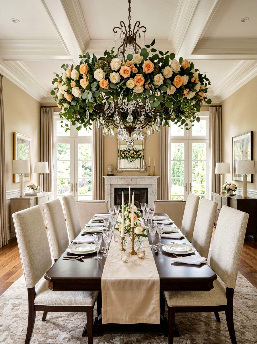 Rose Petal Wreath - 25 Spring Chandelier Wreath Ideas