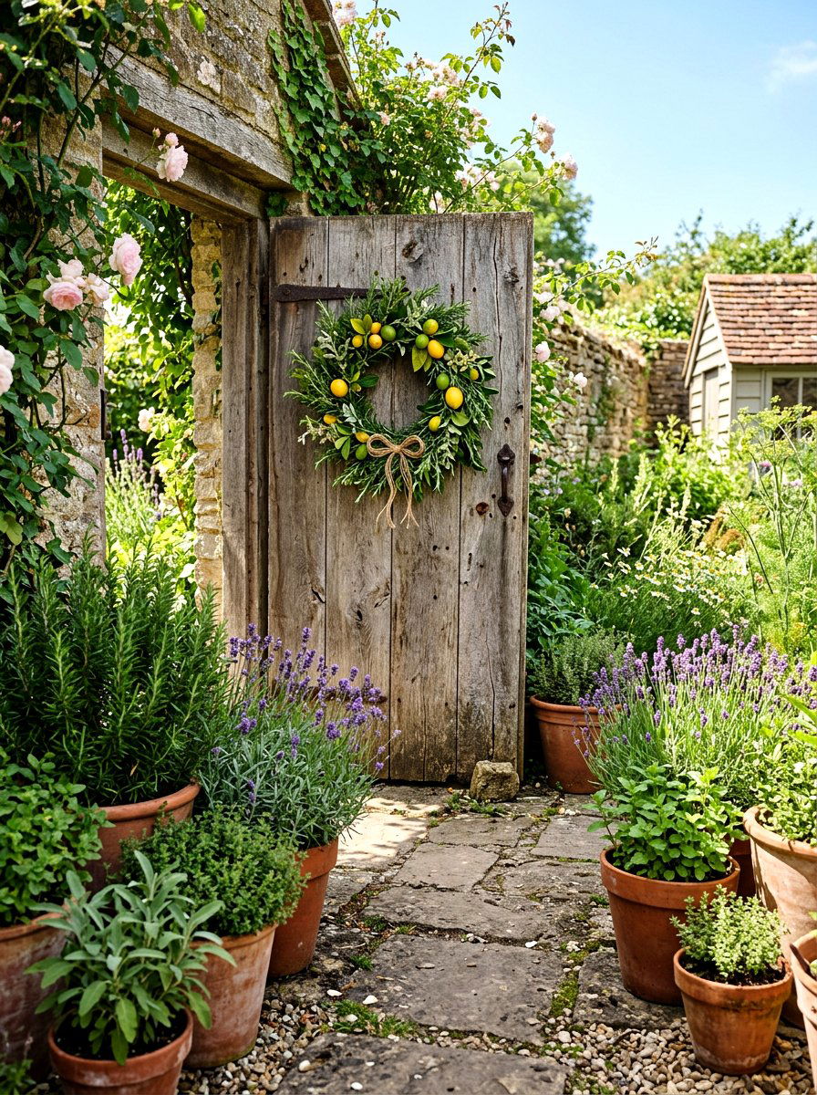 Rosemary and lemon wreath - 25 Spring Lemon Wreath Ideas