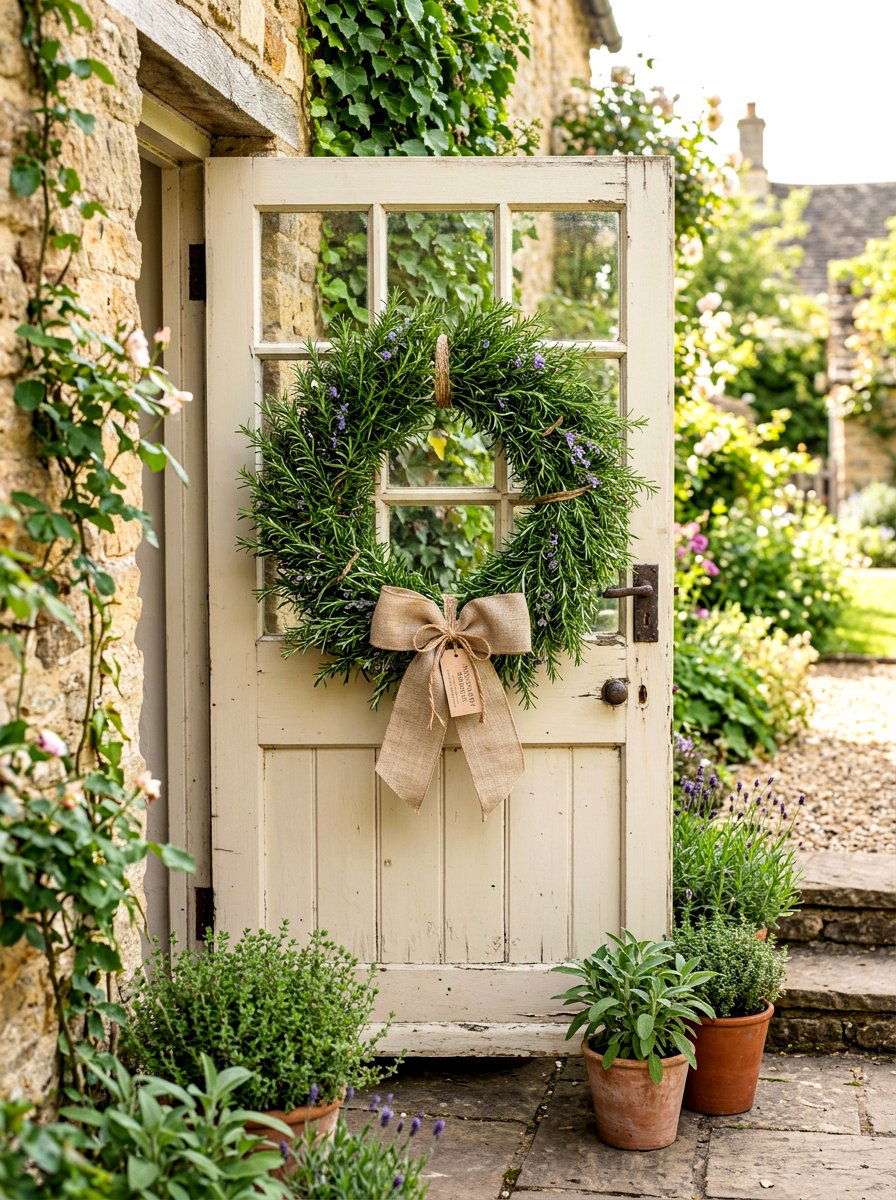 Rosemary wreath - 25 Spring Wreath Craft Ideas