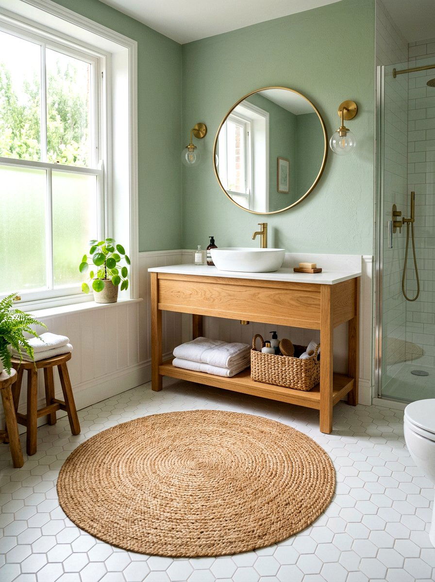 Round Bathroom Rug - 25 Spring Bathroom Refresh Ideas