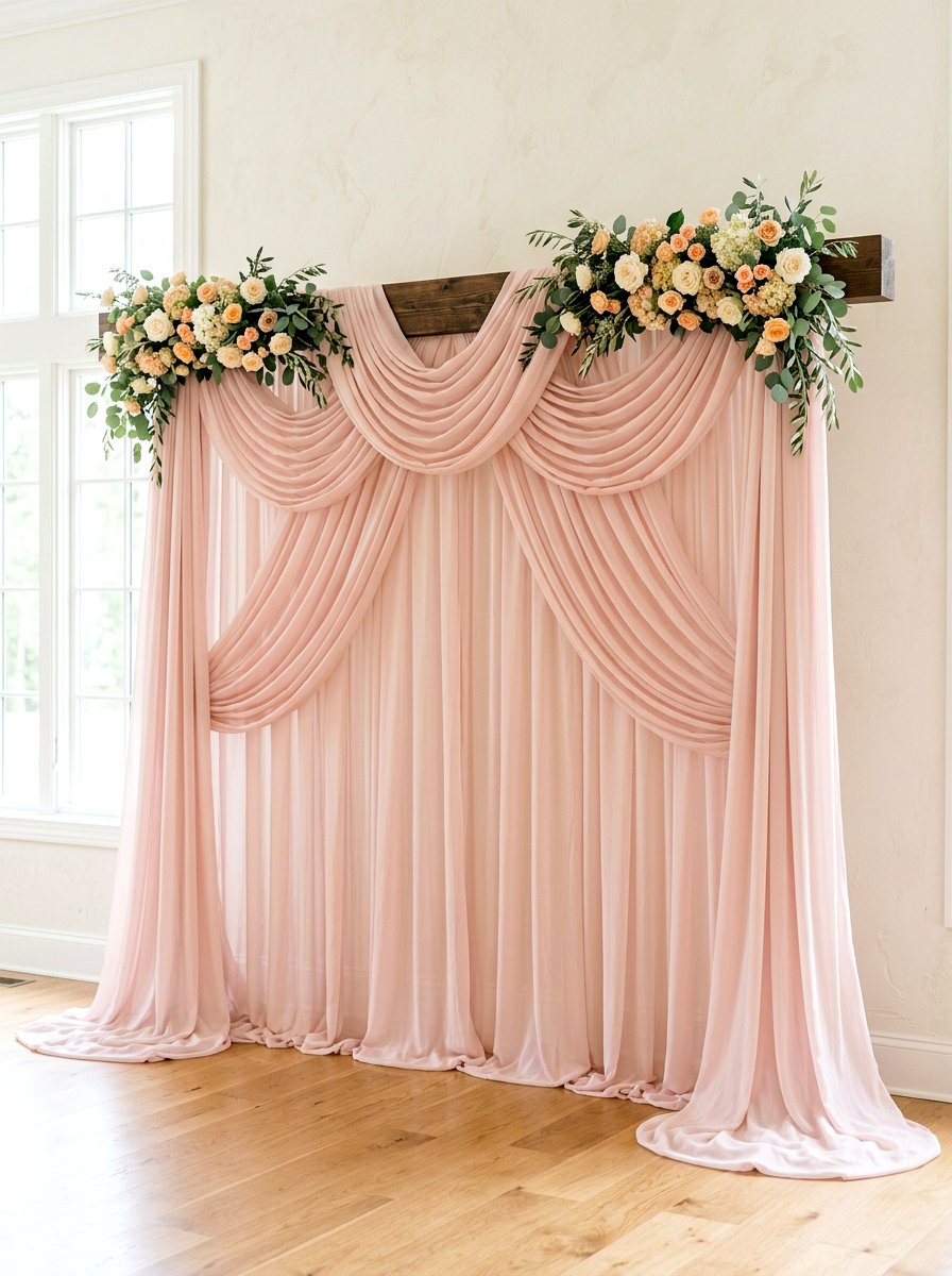 Round Floral Ceremony Hoop - 25 Spring Wedding Photo Backdrop Ideas