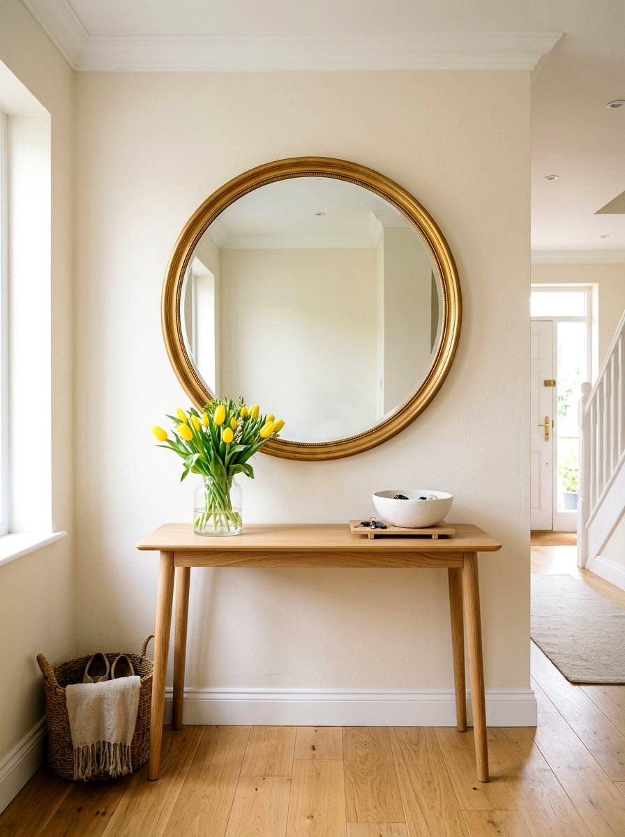 Round Gold Foyer Mirror - 25 Spring Foyer Mirror Ideas