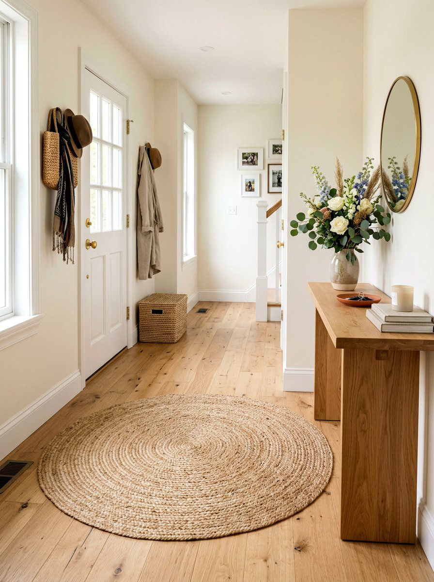 Round Jute Rug - 25 Spring Room Makeover Ideas