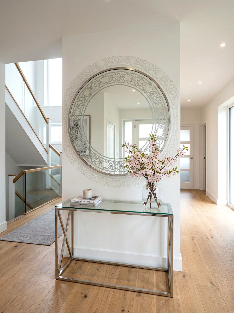 Round Mirror Stencil - 25 Spring Stencil Decor Ideas