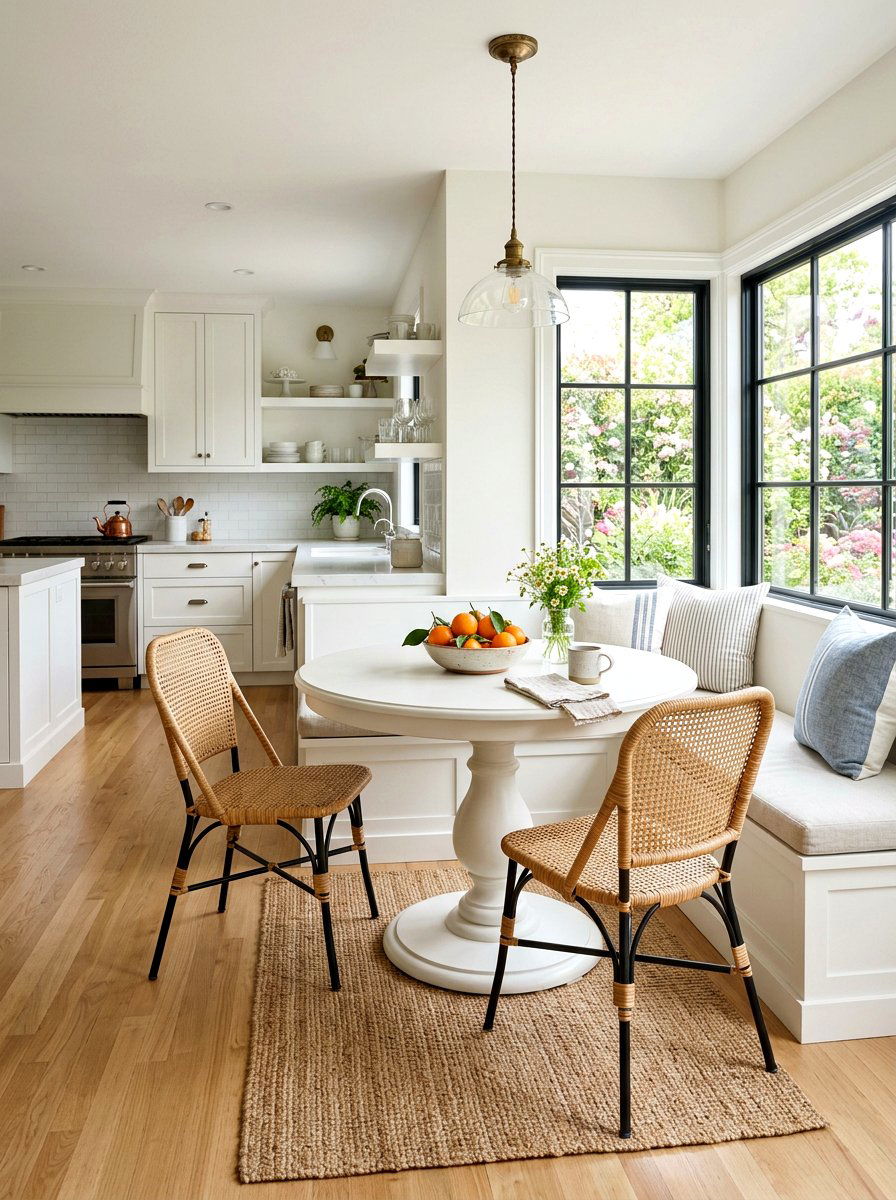 Round Pedestal Table Nook - 25 Spring Breakfast Nook Decor Ideas