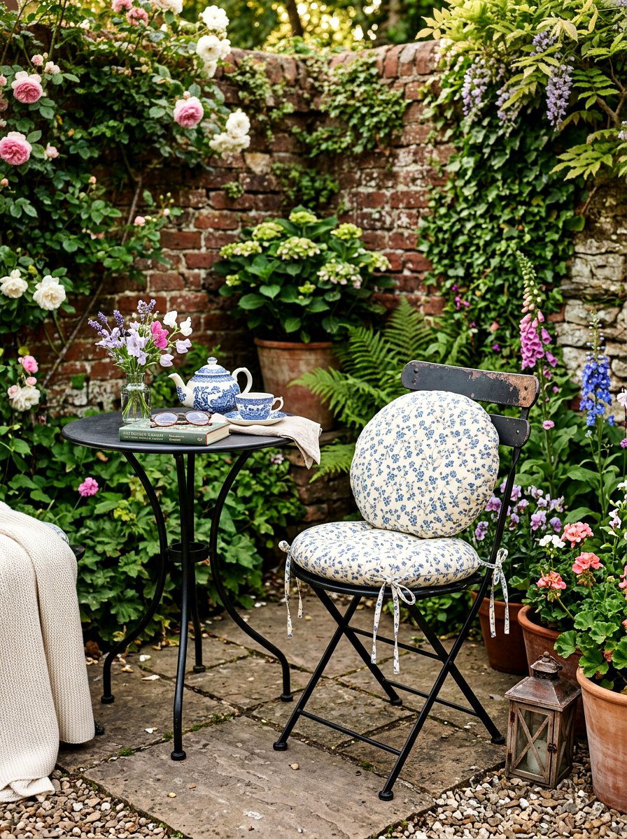 Round bistro chair cushion - 25 Spring Outdoor Cushion Ideas