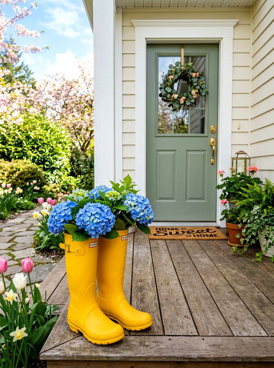 Rubber Rain Boot - 25 Spring Repurposed Decor Ideas