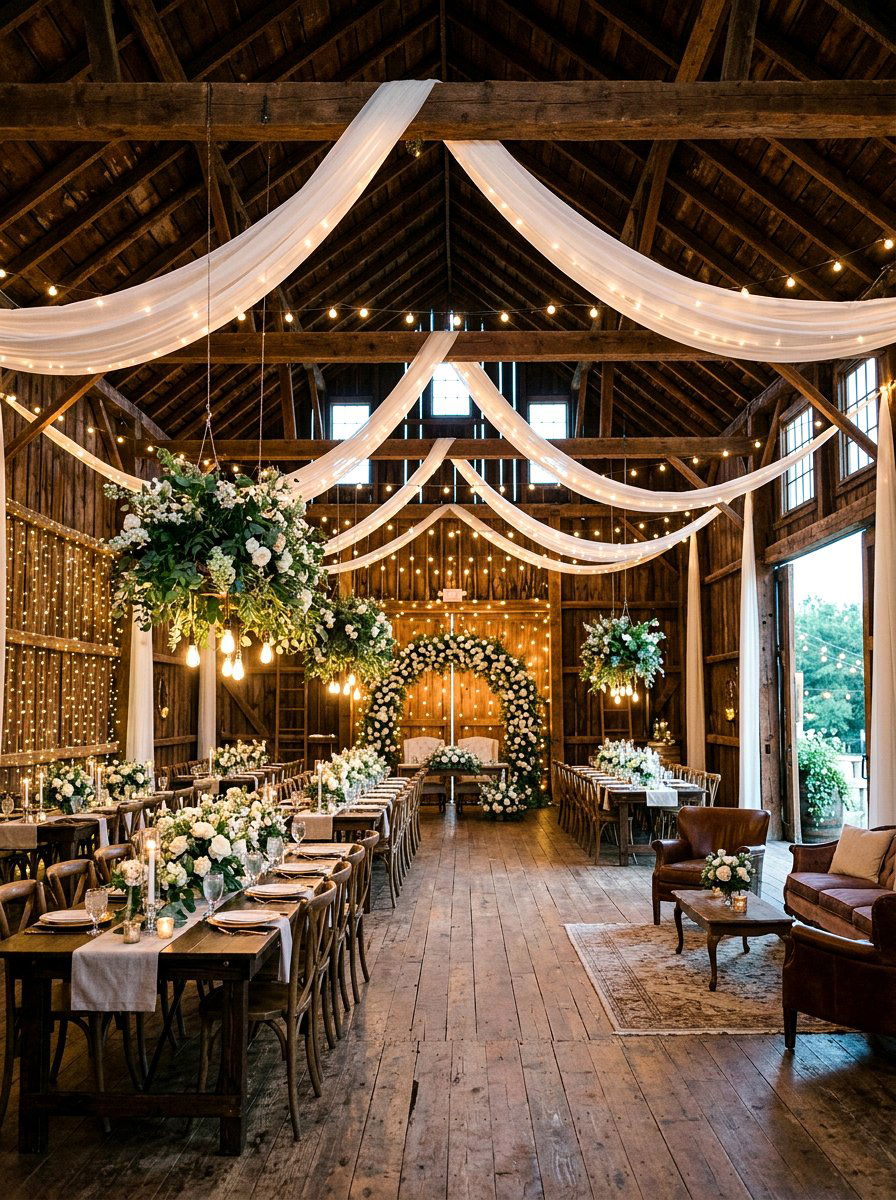 Rustic Barn Reception - 25 Spring Wedding Reception Decor Ideas