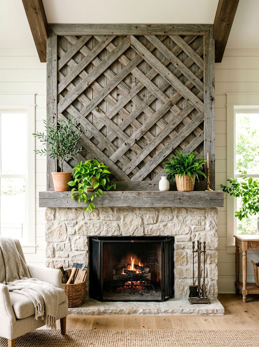 Rustic Barn Wood Lattice - 25 Spring Lattice Wall Decor Ideas