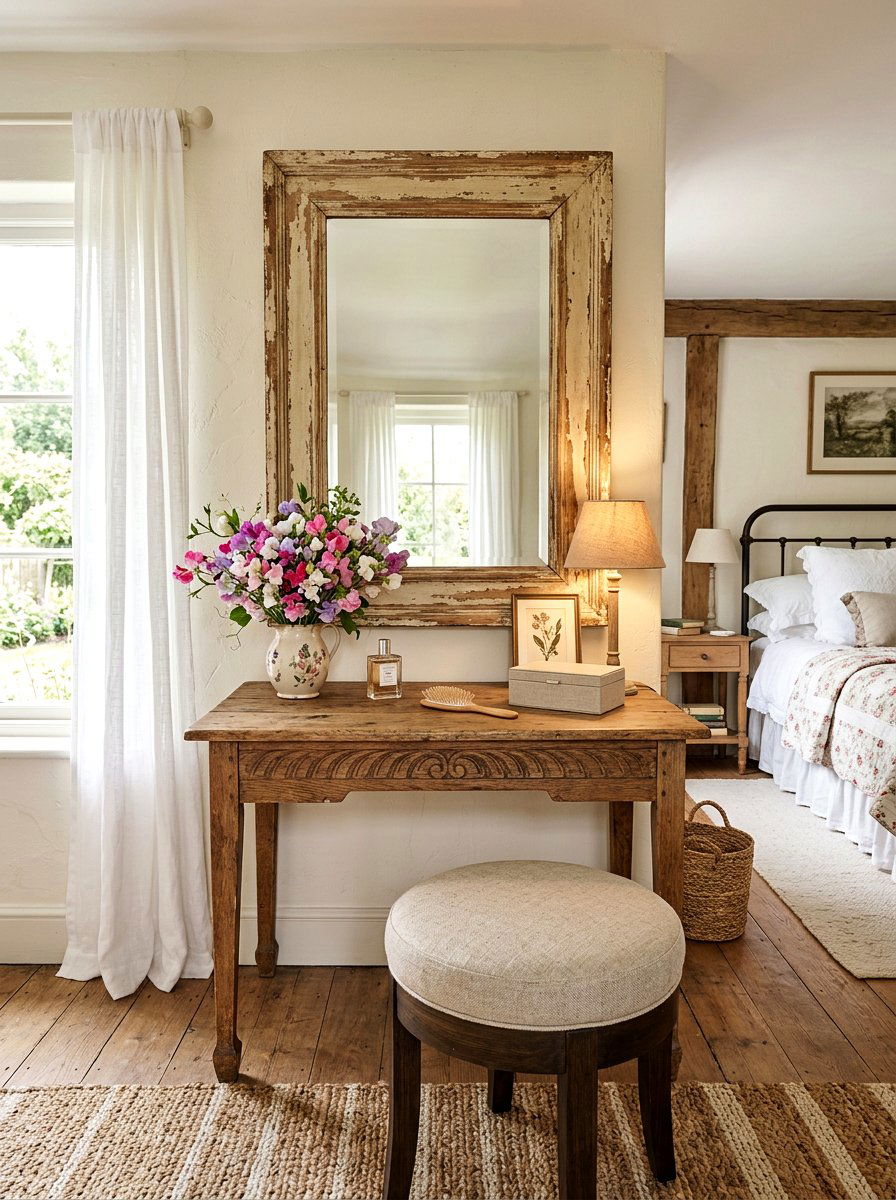 Rustic Bedroom Vanity - 25 Spring Rustic Decor Ideas