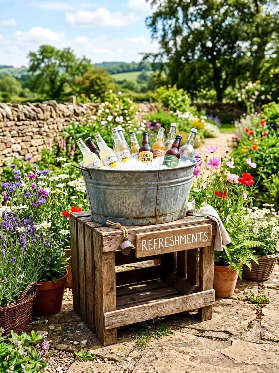 Rustic Beverage Cooler - 25 Spring Outdoor Party Decor Ideas