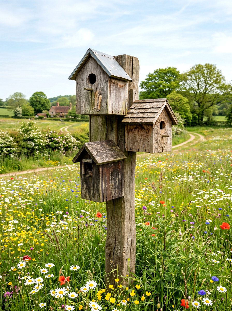 Rustic Birdhouse - 25 Spring Wooden Garden Decor Ideas