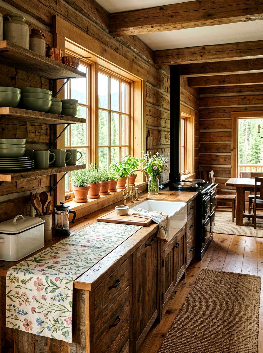 Rustic Cabin Kitchen - 25 Spring Cabin Decor Ideas