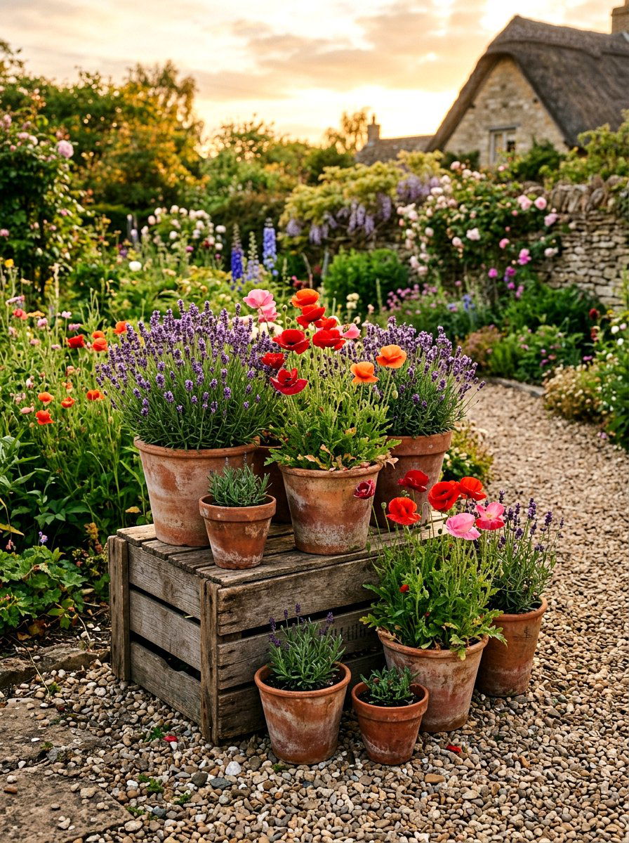 Rustic Clay Pot Display - 25 Spring Clay Pot Flower Ideas