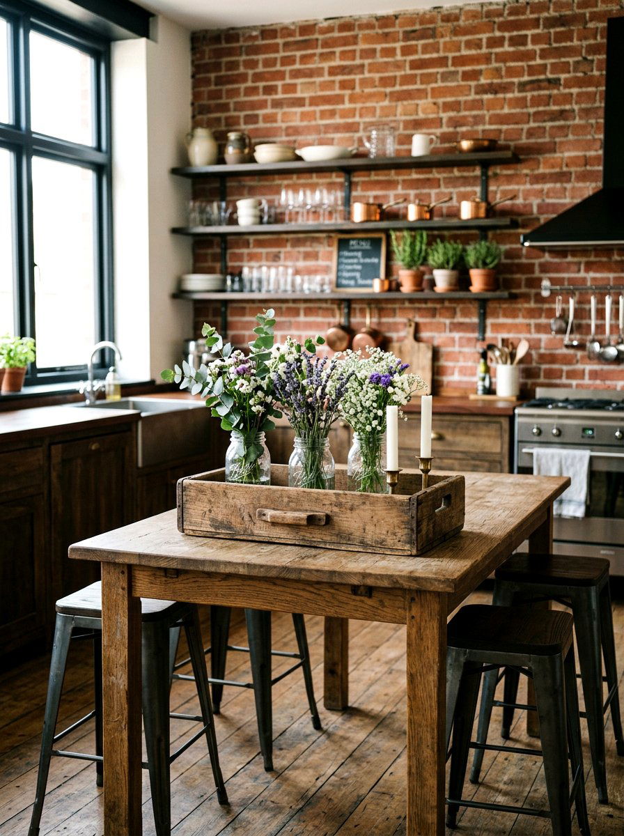 Rustic Crate Display - 25 Spring Kitchen Table Arrangement Ideas