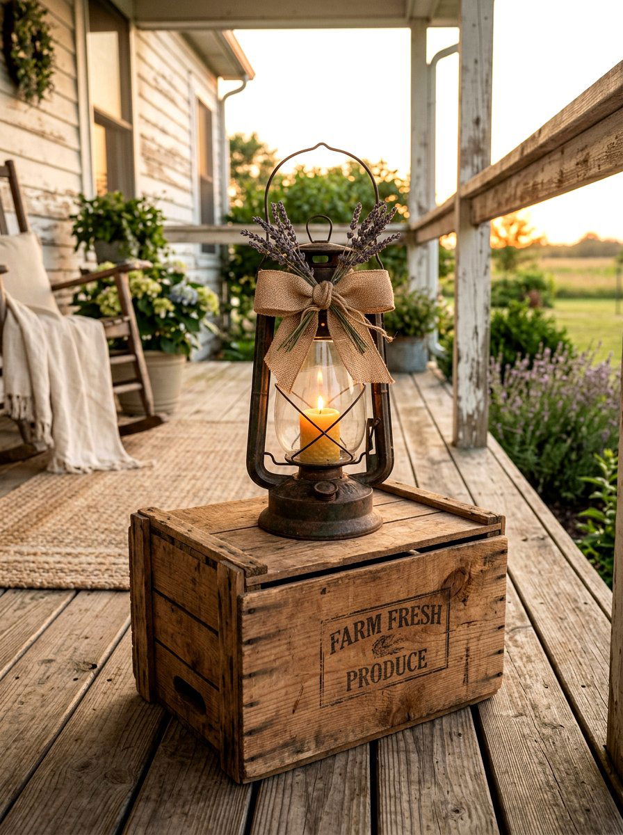 Rustic Farmhouse Lantern - 25 Spring Lantern Ideas for Porch