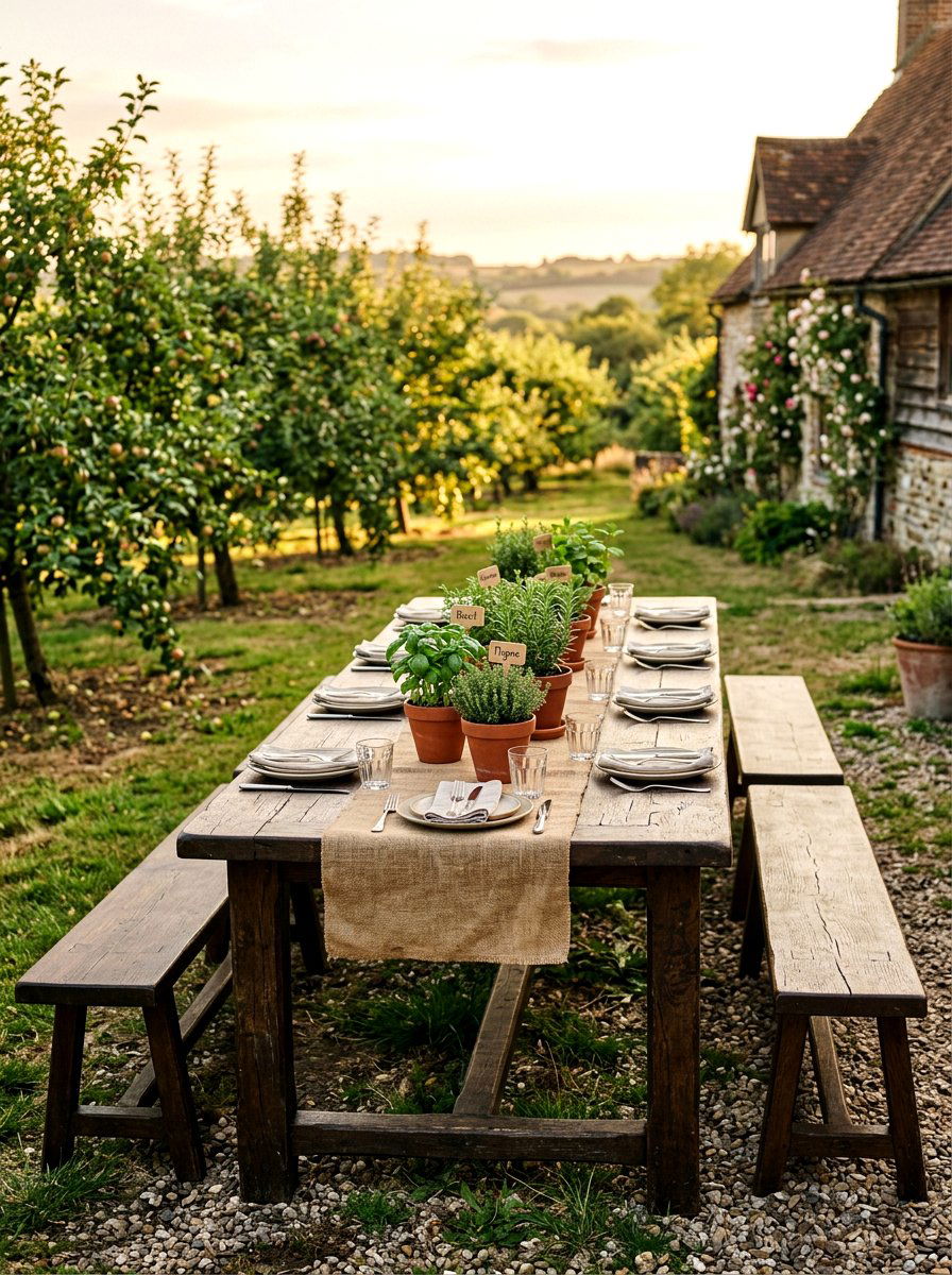 Rustic Farmhouse Table - 25 Spring Outdoor Party Decor Ideas