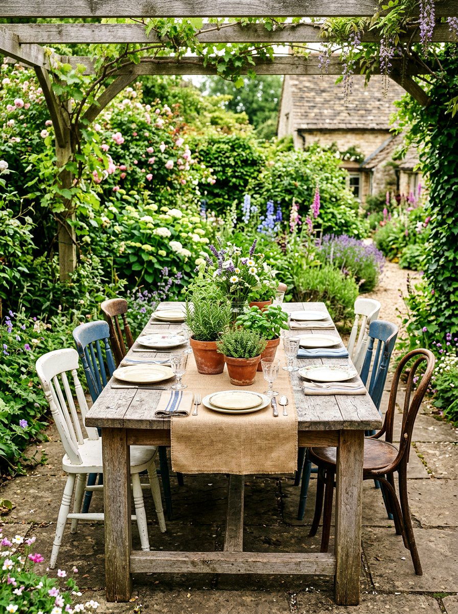 Rustic Garden Dining - 25 Spring Seasonal Table Ideas