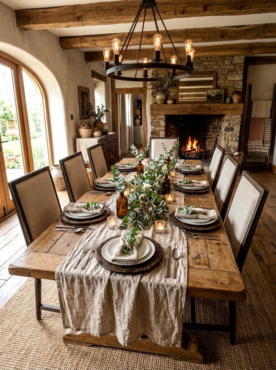 Rustic Linen Table - 25 Spring Table Setting Ideas