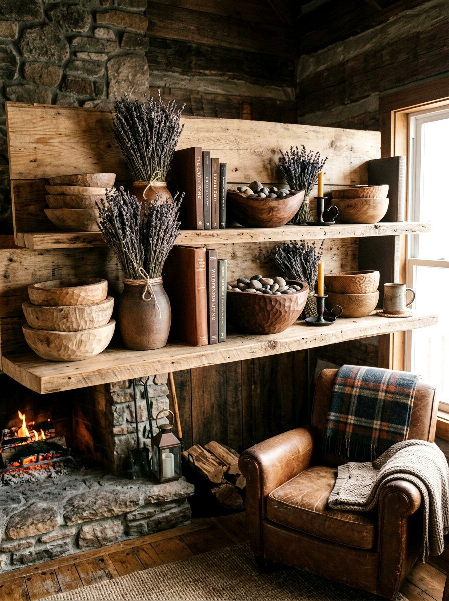 Rustic Living Room Shelf - 25 Spring Living Room Shelf Ideas