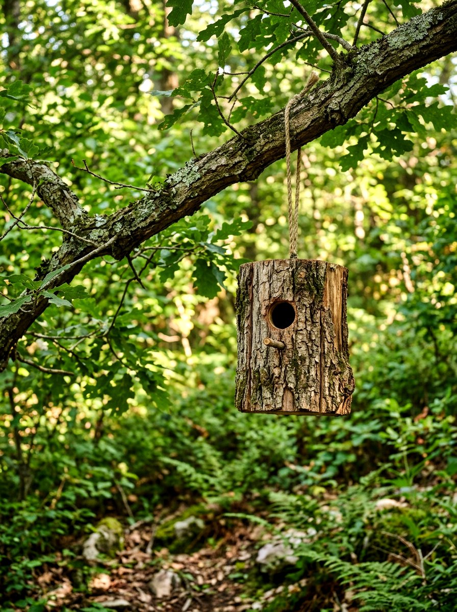 Rustic Log Birdhouse - 25 Spring DIY Birdhouse Ideas