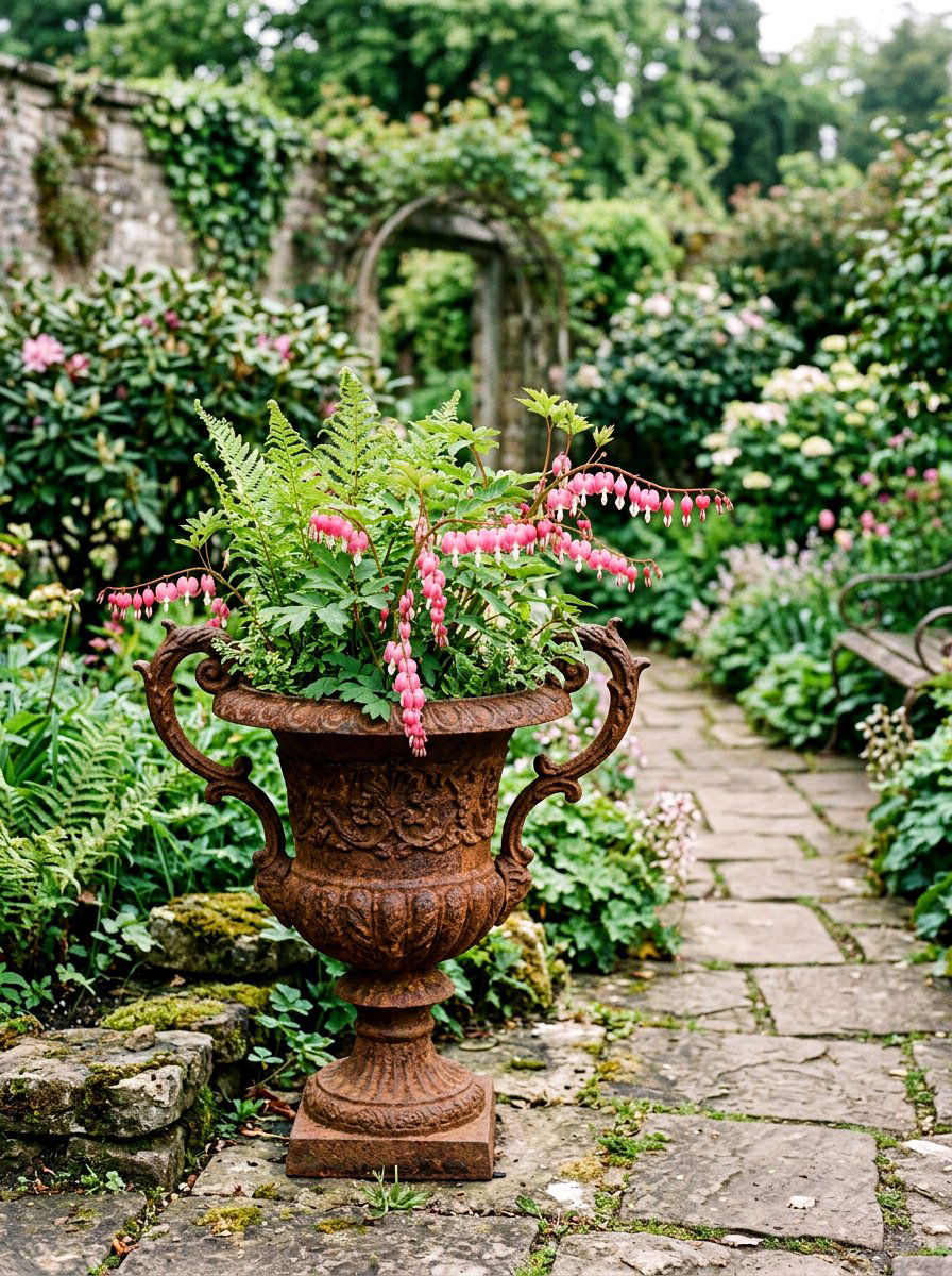 Rustic Metal Urn - 25 Spring Outdoor Planter Ideas