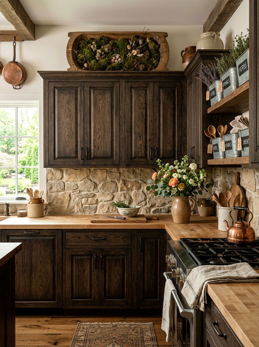 Rustic Spring Cabinet Styling - 25 Spring Kitchen Cabinet Decor Ideas