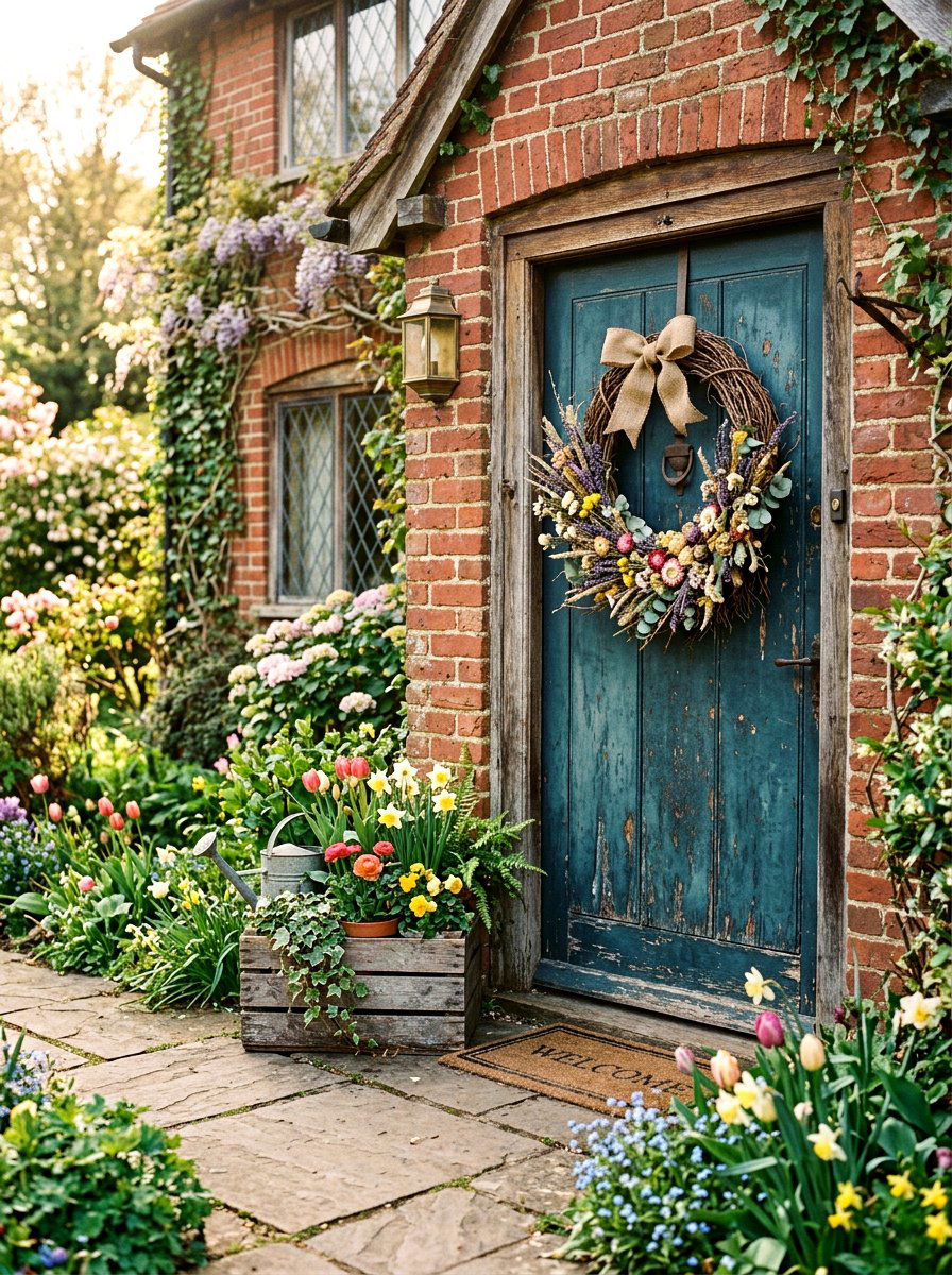 Rustic Spring Door Decor - 25 Spring Front Door Decor Ideas