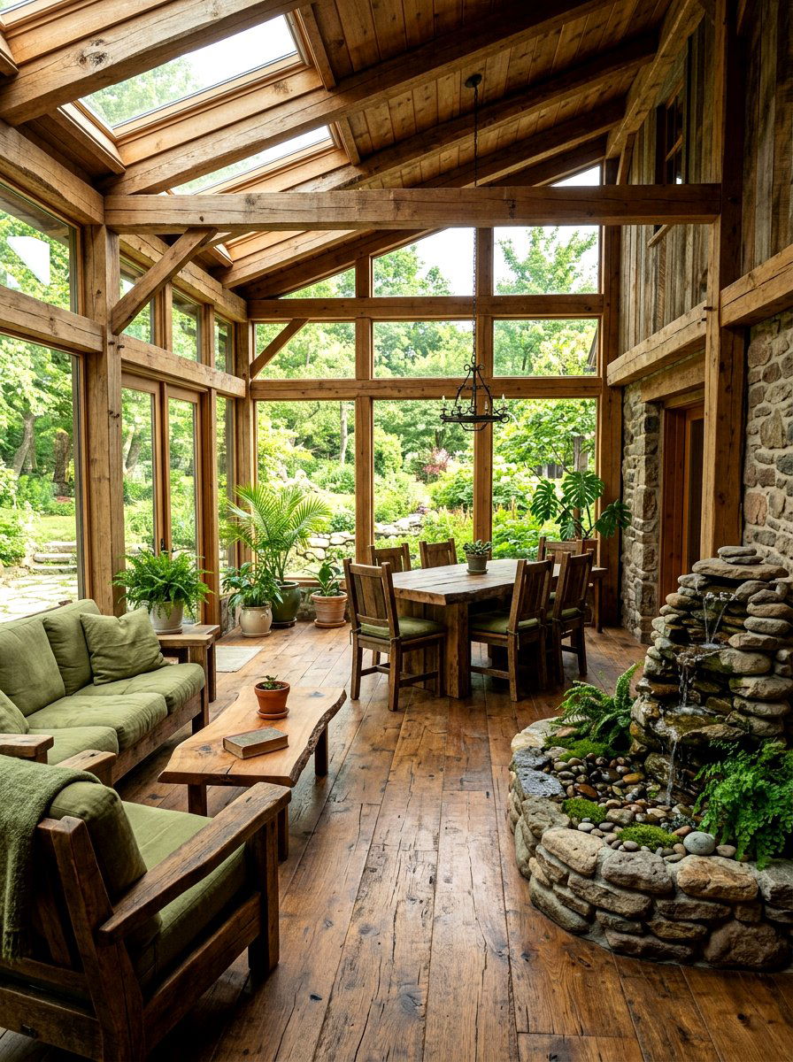 Rustic Sunroom - 25 Spring Sunroom Spring Decor Ideas